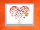 1 Gramm Goldbarren Flipmotiv Hochzeit Love is in the air in dekorierter Geschenkkugel