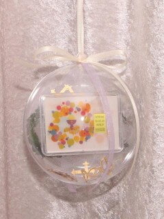 1 g gold gift bar flipmotif confirmation chalice in gift ball / globe handmade decorated