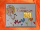 2 Gramm Goldbarren Kommunion Mädchen in dekorierter Geschenkkugel