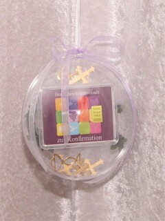 1/10 Unze Goldbarren Konfirmation in dekorierter Geschenkkugel
