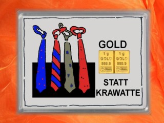 2 g gold gift bar motif: Statt Krawatte