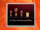 1 g gold gift bar motif: Frohe Weihnachten reindeers in gift ball / globe