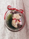 1 g gold gift bar motif: Frohe Weihnachten reindeers in gift ball / globe