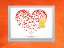1/10 oz. gold gift bar motif: wedding Love is in the air in gift ball / globe