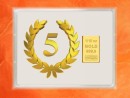 1/10 Unze Gold Geschenkbarren Flipmotiv: Jubiläum 5 Jahre