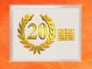 2 g gold gift bar flip motif: Anniversary 20 years