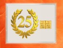 2 g gold gift bar flip motif: Anniversary 25 years