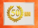 2 g gold gift bar flip motif: Anniversary 50 years