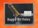 2 g silver gift bar motif Happy birthday Champagne