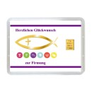 1 Gramm Gold Geschenkbarren Motiv: Firmung