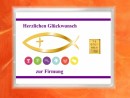 1 g gold gift bar motif: Firmung in gift ball / globe handmade decorated