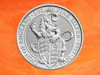 2 Unzen The Queen`s Beasts Lion of England Silbermünze Großbritannien 2016