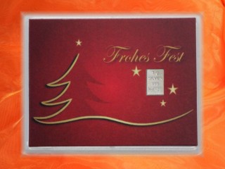 1 g silver gift bar motif: Frohes Fest