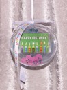 1 g gold gift bar motif: Happy Birthday candles in gift...