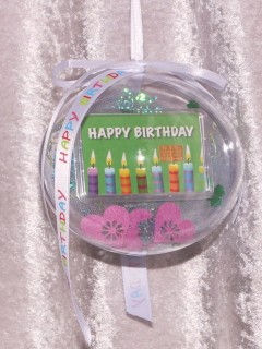2 g gold gift bar motif: Happy Birthday candles in gift ball / globe handmade decorated 18th birthday