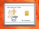 1 g gold gift bar motif: Alles Liebe zur Taufe in gift ball / globe handmade decorated