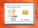 2 g gold gift bar motif: Alles Liebe zur Taufe in gift ball / globe handmade decorated