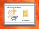1/10 oz gold gift bar motif: Alles Liebe zur Taufe in gift ball / globe handmade decorated