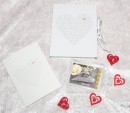 5 Gramm Gold Geschenkbarren Flipmotiv Hochzeit Ringe Herz in dekorierter Geschenkbox