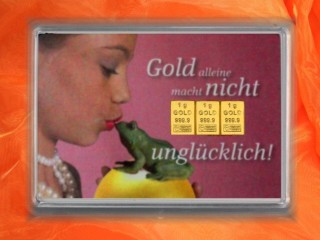 3 Gramm Gold Geschenkbarren Motiv: Küss den Frosch
