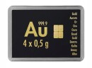 4x 0,5 Gramm Gold Geschenkbarren AU international