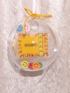 5 g gold gift bar flipmotif Gratulation exam in gift ball / globe handmade decorated