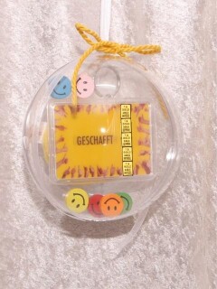 5 Gramm Goldbarren Flipmotiv Gratulation Einweihung Prüfung in dekorierter Geschenkkugel Smiley ®