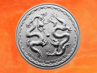 1 Unze Double Dragon Silbermünze Niue 2018