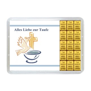 15 Gramm Gold Geschenkbarren Alles Liebe zur Taufe