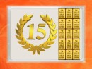 1 g gold gift bar flip motif: Anniversary 15 years