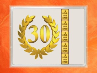 5 Gramm Gold Geschenkbarren Flipmotiv: Jubiläum Geburtstag 30 Jahre