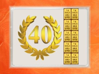 10 Gramm Gold Geschenkbarren Flipmotiv: Jubiläum Geburtstag 40 Jahre