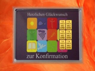 6 Gramm Gold Geschenkbarren Motiv: Konfirmation