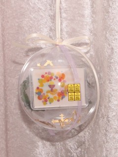 4 g gold gift bar flipmotif confirmation chalice in gift ball / globe handmade decorated