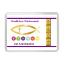 4 Gramm Goldbarren Konfirmation in dekorierter Geschenkkugel Fisch