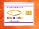 2 g gold gift bar motif communion fish in gift ball / globe handmade decorated