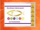 5 Gramm Goldbarren Kommunion Motiv Fisch in dekorierter Geschenkkugel
