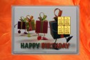 4 g gold gift bar motif: Happy birthday gifts