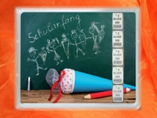5 Gramm Silber Geschenkbarren Motiv Schulanfang Einschulung