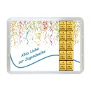10 Gramm Goldbarren Alles Liebe zur Jugendweihe in dekorierter Geschenkkugel