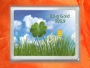 0,5 g gold gift bar flip motif: Good luck