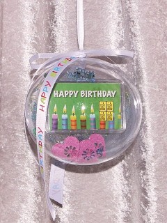 4 g gold gift bar motif: Happy Birthday candles in gift ball / globe handmade decorated 18th birthday