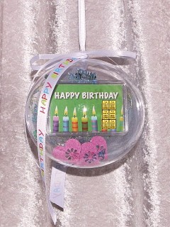 6 g gold gift bar motif: Happy Birthday candles in gift ball / globe handmade decorated 18th birthday