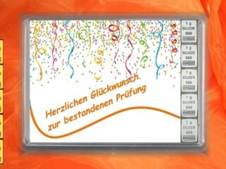 5 Gramm Silber Geschenkbarren Motiv: Prüfung Luftschlangen