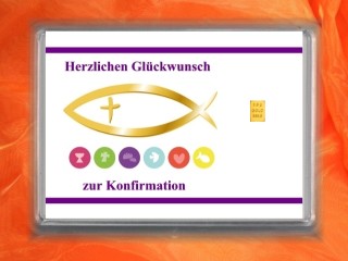 1 g gold gift bar motif: Konfirmation fish