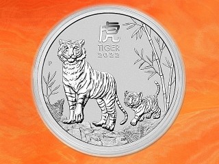 5 Unzen Lunar III Tiger Silbermünze Australien 2022
