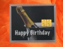 2 g gold gift bar motif: Happy birthday champagne