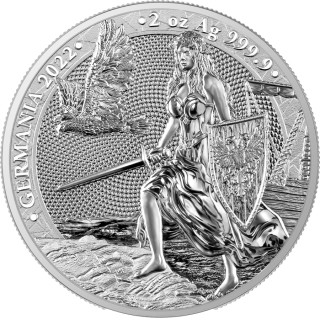 2 Unzen Germania 2022 10 Mark Silber BU (Auflage 2.500)