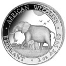 2 Unzen Somalia Elefant African Wildlife Silbermünze...