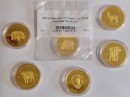 6 x 1 Unze Gold Mandala (Löwe, Nashorn, Elefant,...
